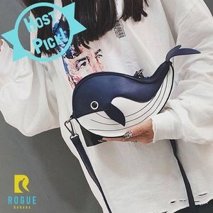 HP!🆕🐳Navy Blue Whale PU Leather Purse!🐳🆕